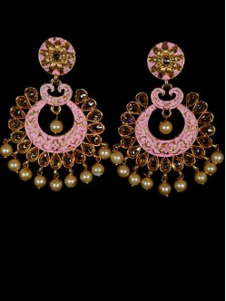 Reverse Ad Earrings With Meenakari Work